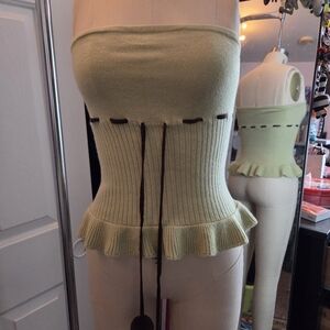 Y2K Knit Top w/ PomPom Details